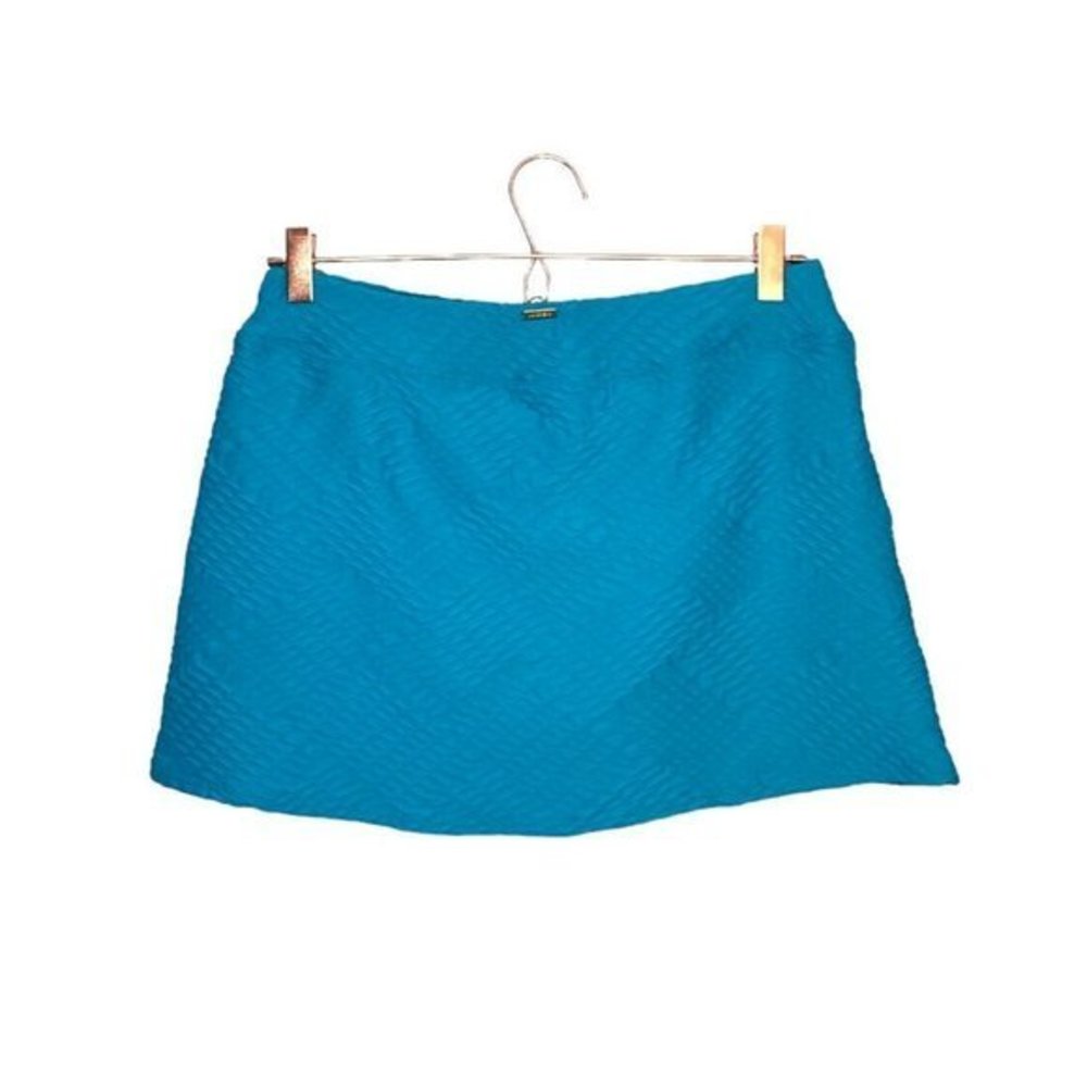 New Lands' End Size 6 Turquoise Blue Textured NXT Swim Skirt Skort Bottoms Lined - Picture 2 of 5